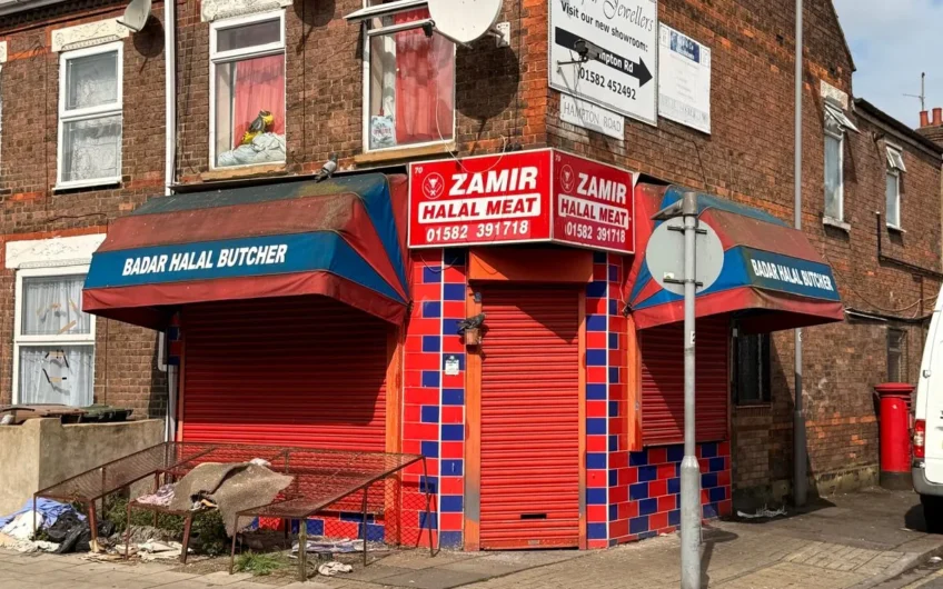 Available Butcher Shop + 1-Bedroom Flat for Rent in 70 Ash Road, Luton LU4!!!
